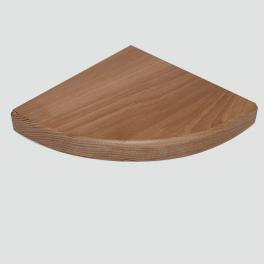 radius oak corner shelf