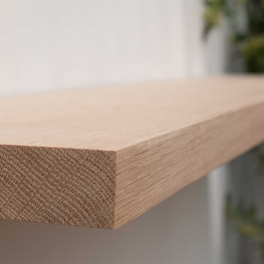 natural light oak floating shelf