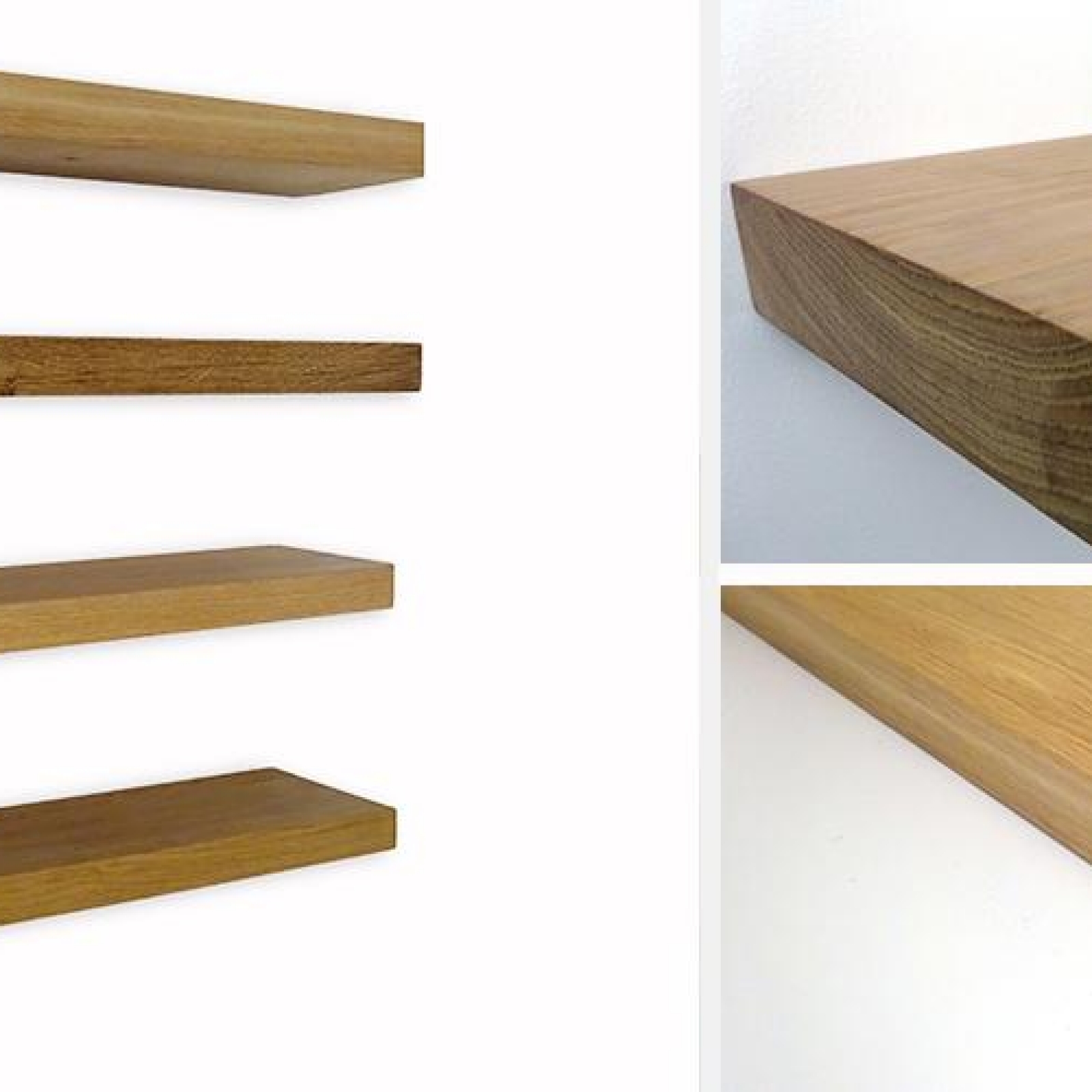 30cm length x 15cm Width x 34mm Thickness Oak Shelf
